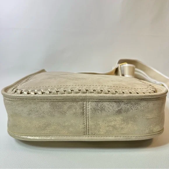 NEW Women’s Style & Co Metallic Gold Whipstitch Shoulder Bag and Zip Wallet - Picture 9 of 13